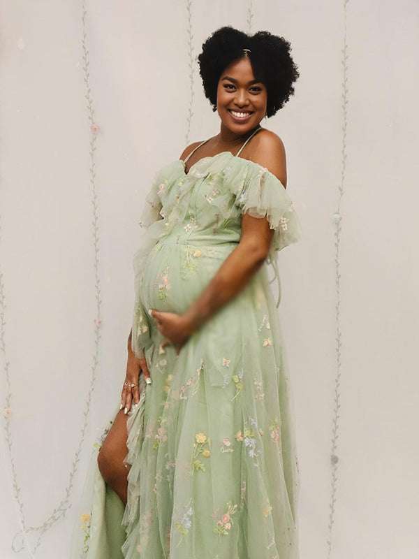 Momnfancy Lace Tulle homecoming Baby Shower Maternity Maxi Dresses