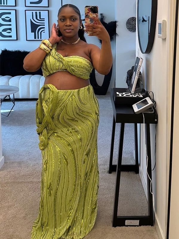 Momnfancy 2-in-1 Oblique Shoulder Maternity Maxi Dresses