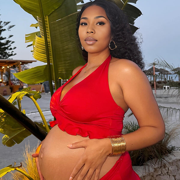 Momnfancy 2-in-1 Falbala Twist Maternity Maxi Dresses