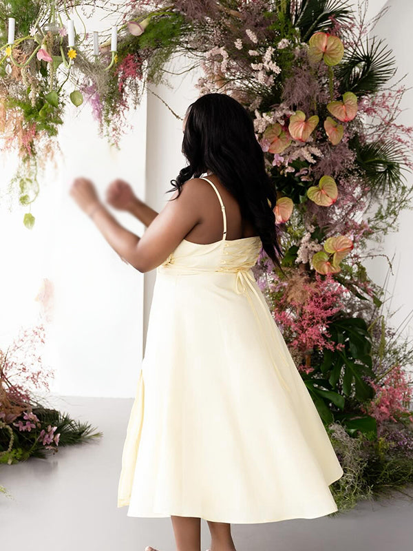 Momnfancy Spaghetti Strap Tube Top A-Line Maternity Maxi Dress