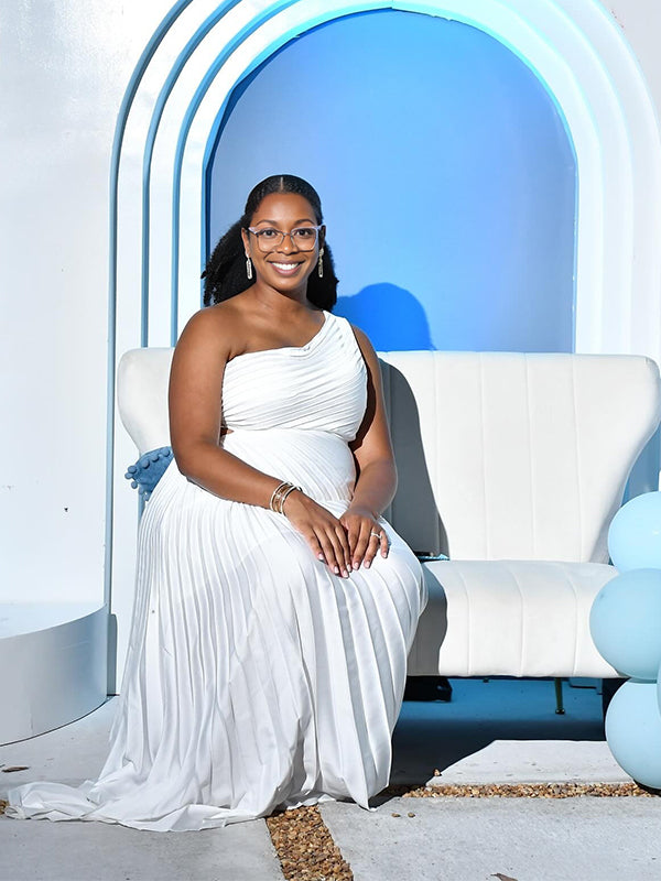 Momnfancy Ruched Bodycon Oblique Shoulder Cut-out Maternity Maxi Dress