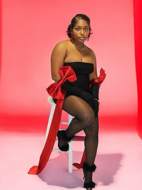 Momnfancy Contrasting Colors Bowknot Maternity Mini Dresses