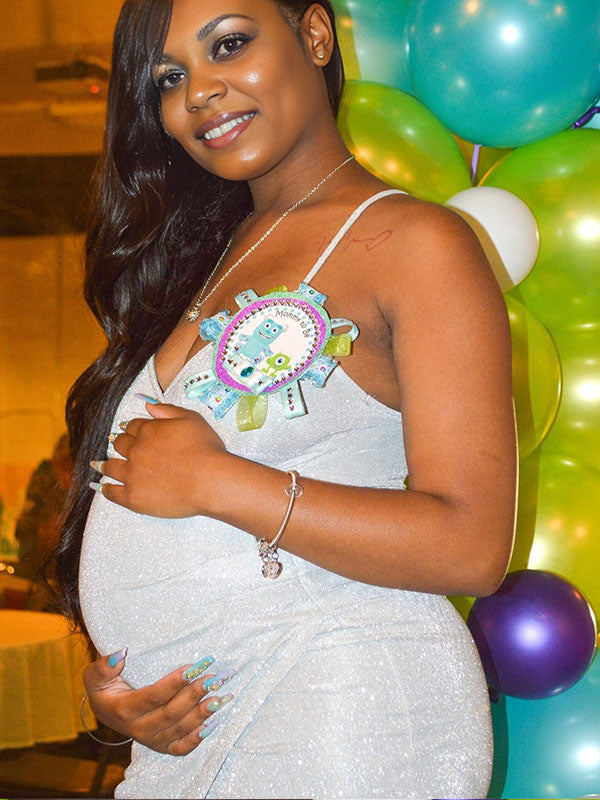 Momnfancy Spaghetti Strap Backless Bright Wire Ruched Bodycon Baby Shower Maternity Mini Dress