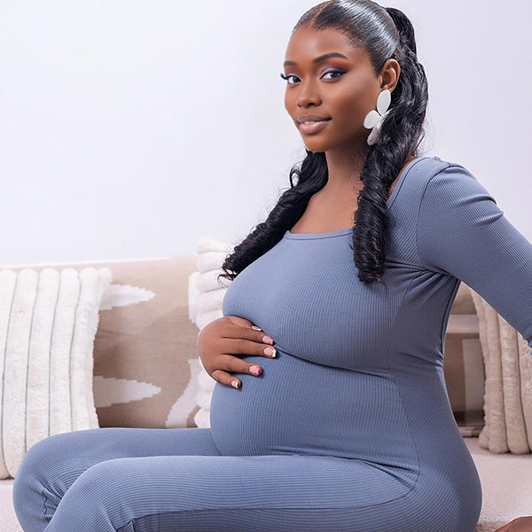 Momnfancy Solid Color Flexible Daily Casual Maternity Jumpsuits