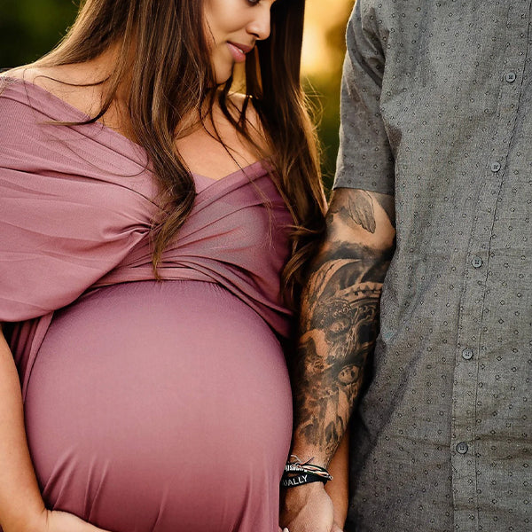 Momnfancy Solid Color Backless Tie Back Photoshoot Maternity Maxi Dress