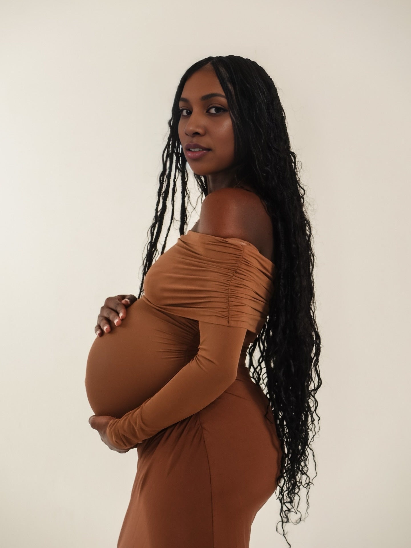 Momnfancy Denim Big Swing Maternity Maxi Dresses