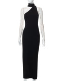 Momnfancy Black Off Shoulder Backless Beading Irregular Bodycon Party Elegant Maternity Maxi Dress