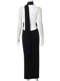Momnfancy Black Off Shoulder Backless Beading Irregular Bodycon Party Elegant Maternity Maxi Dress