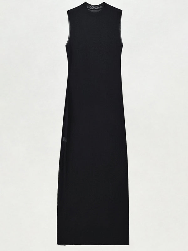 Momnfancy Black Mesh Off Shoulder Side Slit Beach Cover-ups Fashion Photoshoot Maternity Maxi Dress