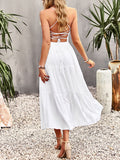 Momnfancy Spaghetti Straps Pockets Ruched Off-shoulder Big Swing U-neck Holiday Sweet Boho Photoshoot Baby Shower Maternity Maxi Dress