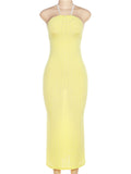 Momnfancy Backless Halter Neck Chic Bodycon Vacation Beach Photoshoot Baby Shower Maternity Maxi Dress