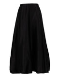 Momnfancy Black Spaghetti Strap 3D Flower Crop 2-in-1 High Waist Photoshoot Maternity Maxi Dress