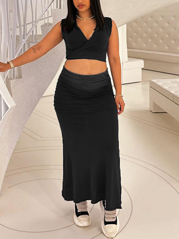 Momnfancy 2 Piece Ruched Tie Hooded V-neck Bodycon Club Baby Shower Photoshoot Maternity Maxi Dress