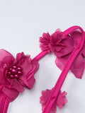 Momnfancy Rose Carmine Spaghetti Straps Backless 3D Flowers Bodycon Boat Neck Elegant Baby Shower Maternity Maxi Dress