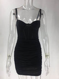 Momnfancy Black Ruched Fishbone Club Chic Bodycon Photoshoot Baby Shower Maternity Mini Dress