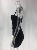 Momnfancy Black Ruched Fishbone Club Chic Bodycon Photoshoot Baby Shower Maternity Mini Dress