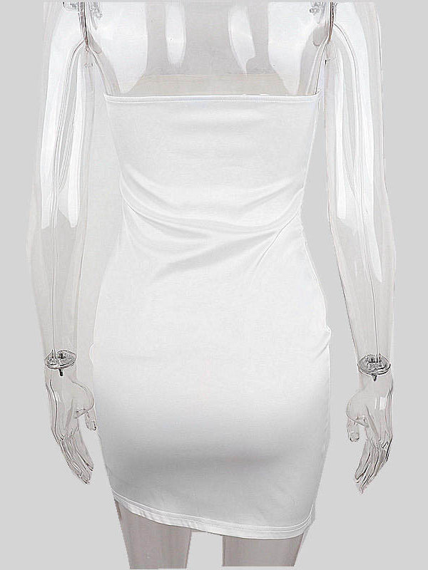 White vinyl mini dress top