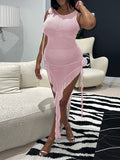 Momnfancy Off Shoulder Mesh Flower Ruffle Three Pieces Irregular Fashion Baby Shower Maternity Photoshoot Mini Dress