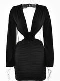 Momnfancy Chic Flowers Backless Ruffle Bare Waist Cutout Bodycon Flare Sleeve Babyshower Maternity Party Mini Dress