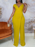 Momnfancy Off Shoulder Irregular Sashes High Waist V-Neck Elegant Sleeveless Wide Leg Long Jumpsuit Plus Size Baby Shower Maternity Jumpsuit