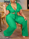Momnfancy 2 Pieces Twist Tie Front V-neck Fashion Photoshoot Baby Shower Maternity Jumpsuit