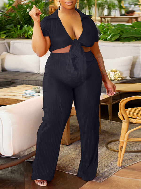 Momnfancy 2 Pieces Twist Tie Front V-neck Fashion Photoshoot Baby Shower Maternity Jumpsuit