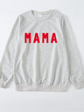 Momnfancy Grey Mama Print Letter Pullover Top Fashion Maternity Sweatshirt