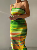 Momnfancy Multicolor Off Shoulder Spaghetti Strap Bodycon Baby Shower Stretchy Maternity Dress