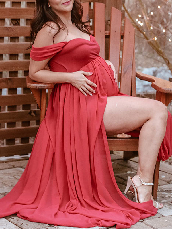 Burgundy Tulle Maternity Gown Maternity Photography Photo Shoot – reathua