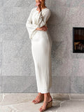 Momnfancy White Backless Tie Back Pleated Bodycon Elegant Baby Shower Maternity Maxi Dress