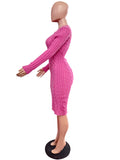 Momnfancy Knitting Backless Baby Shower Bodycon Knitwear Maternity Sweater Dress