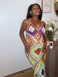Momnfancy Crochet Splicing Bodycon Maternity Photoshoot Maxi Dress