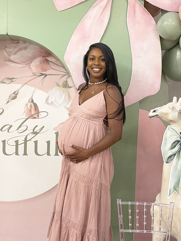Momnfancy Spaghetti Strap Ruched Maternity Maxi Dresses