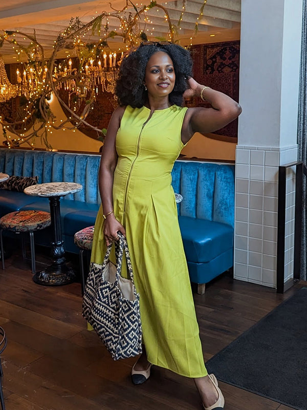 Momnfancy Bodycon Zipper Maternity Maxi Dress