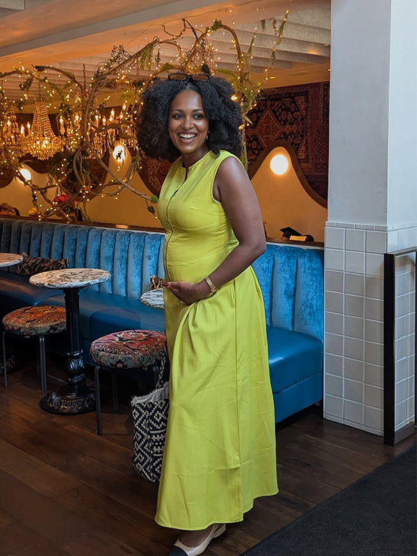 Momnfancy Bodycon Zipper Maternity Maxi Dress