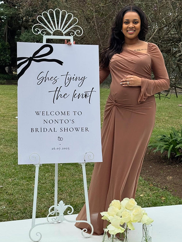 Momnfancy Flare Sleeve Bodycon Ruched Waist-cinching Maternity Maxi Dress