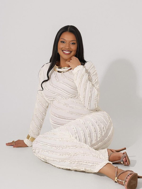 Momnfancy Falbala A-Line Waist-cinching Mermaid Flare Sleeve Maternity Maxi Dress