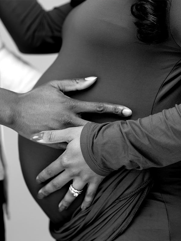 Momnfancy Brown Ruched Long Sleeve Bodycon Mermaid Elegant Photoshoot Maternity Maxi Dress