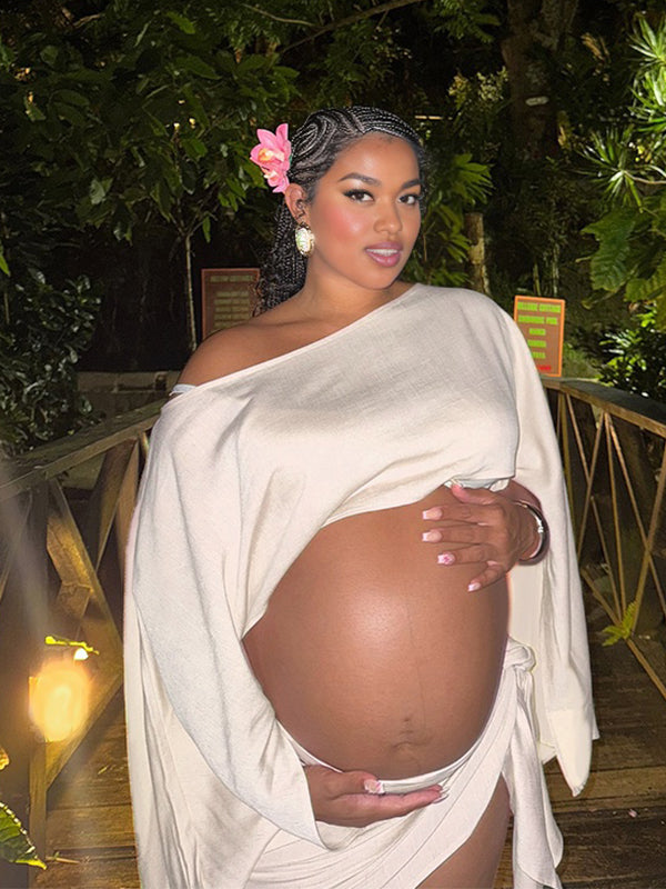 Momnfancy 2-in-1 Off-shoulder Maternity Mini Dresses
