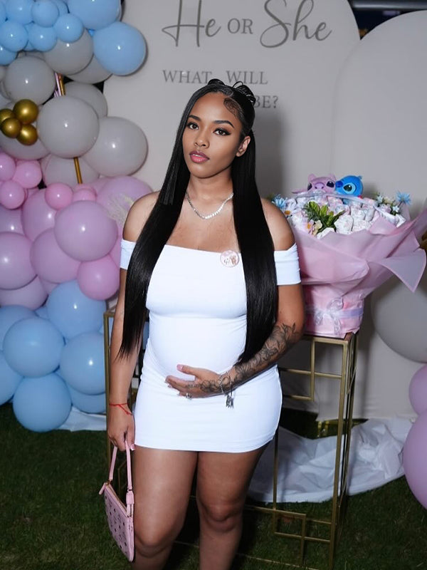 Momnfancy White Boat Neck Bodycon Baby Shower Maternity Mini Dress