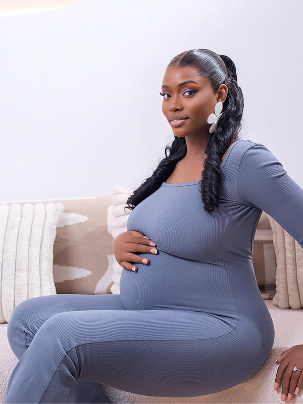 Momnfancy Solid Color Flexible Daily Casual Maternity Jumpsuits