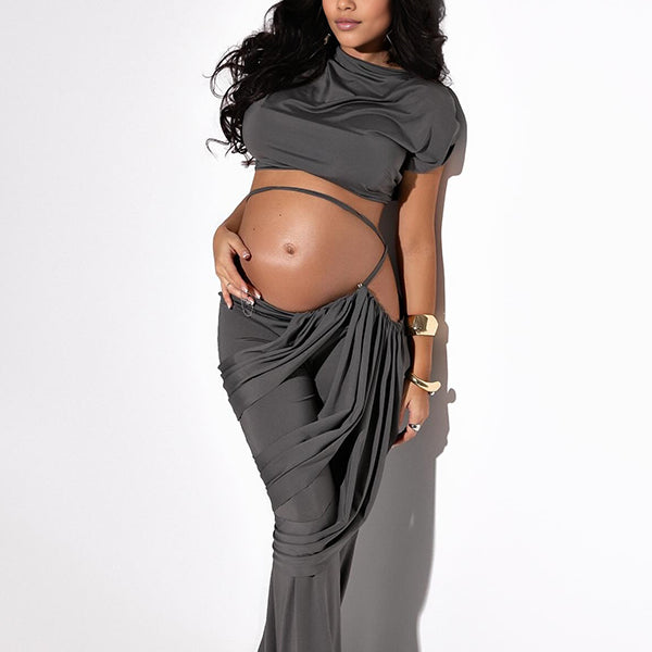 Momnfancy 2-in-1 Ruched Maternity Leggings