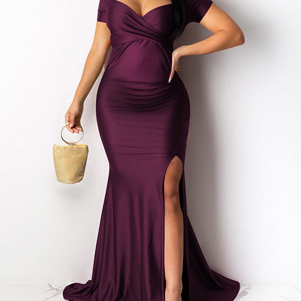 Momnfancy Off Shoulder Maternity  Maxi Dress