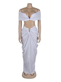 Momnfancy 2-in-1 Off Shoulder Ruched Photos Maternity Maxi Dress