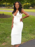 Momnfancy White Lace Corset Cut Out Broderie Maternity Baby Shower Maxi Dress