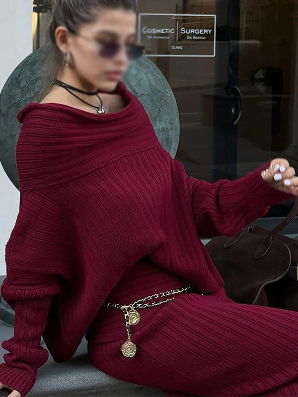 Momnfancy Solid Color Off Shoulder Crochet Knitwear Two Pieces Set Bodycon Elegant Going Out Gowns Photoshoot Maternity Sweater Maxi Dress
