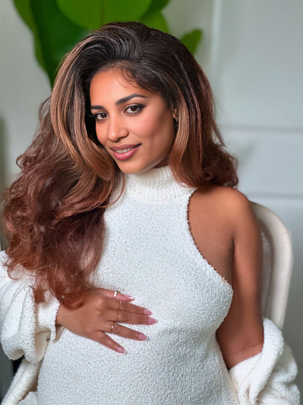 Momnfancy Two Piece Set High Neck Bodycon Fashion Daily Baby Shower Maternity Mini Sweater Dress