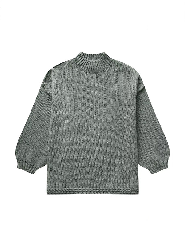 Momnfancy Knit High Neck Oversized Basic Pullover Top Maternity Going Out Daily Sweater Mini Dress