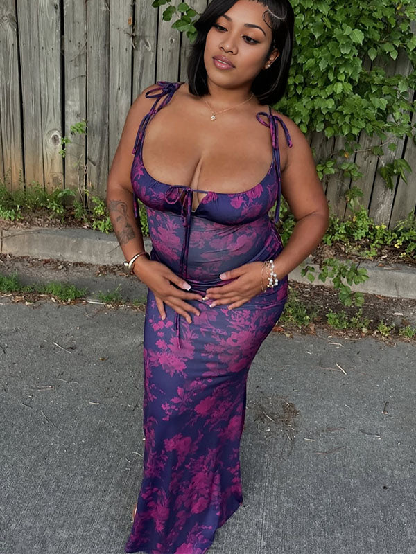 Momnfancy Elegant Floral Strapless Bodycon Straps Maternity Dress