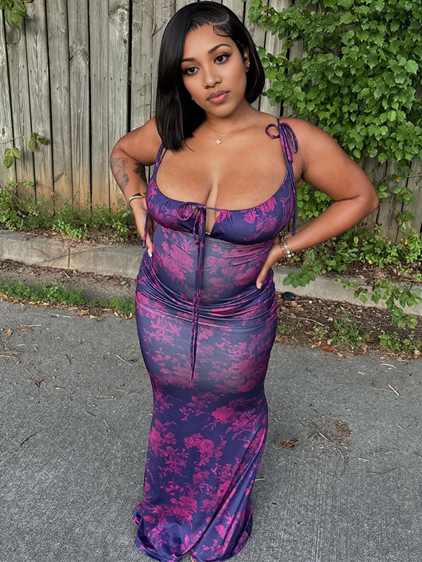 Momnfancy Elegant Floral Strapless Bodycon Straps Maternity Dress